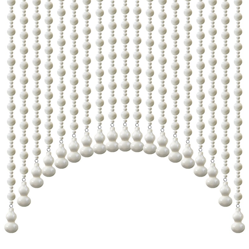 全桃木珠帘门帘大门卫生间卧室客厅吊帘过道圆满隔断挂帘子免打孔