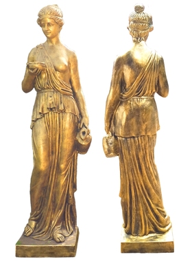 欧式人物雕像提壶端杯仕女酒吧咖啡厅装饰酒神摆件庭院流水摆设