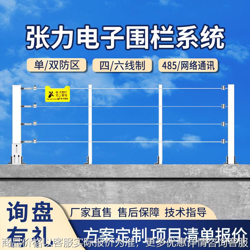张力电子围栏周界报警系统围墙防盗四六线单双防区主机器控制杆