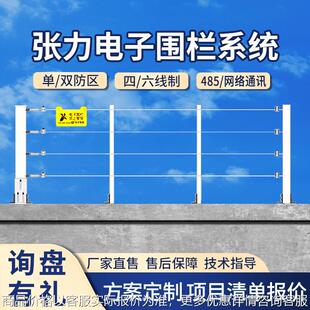 张力电子围栏周界报警系统围墙防盗四六线单双防区主机器控制杆
