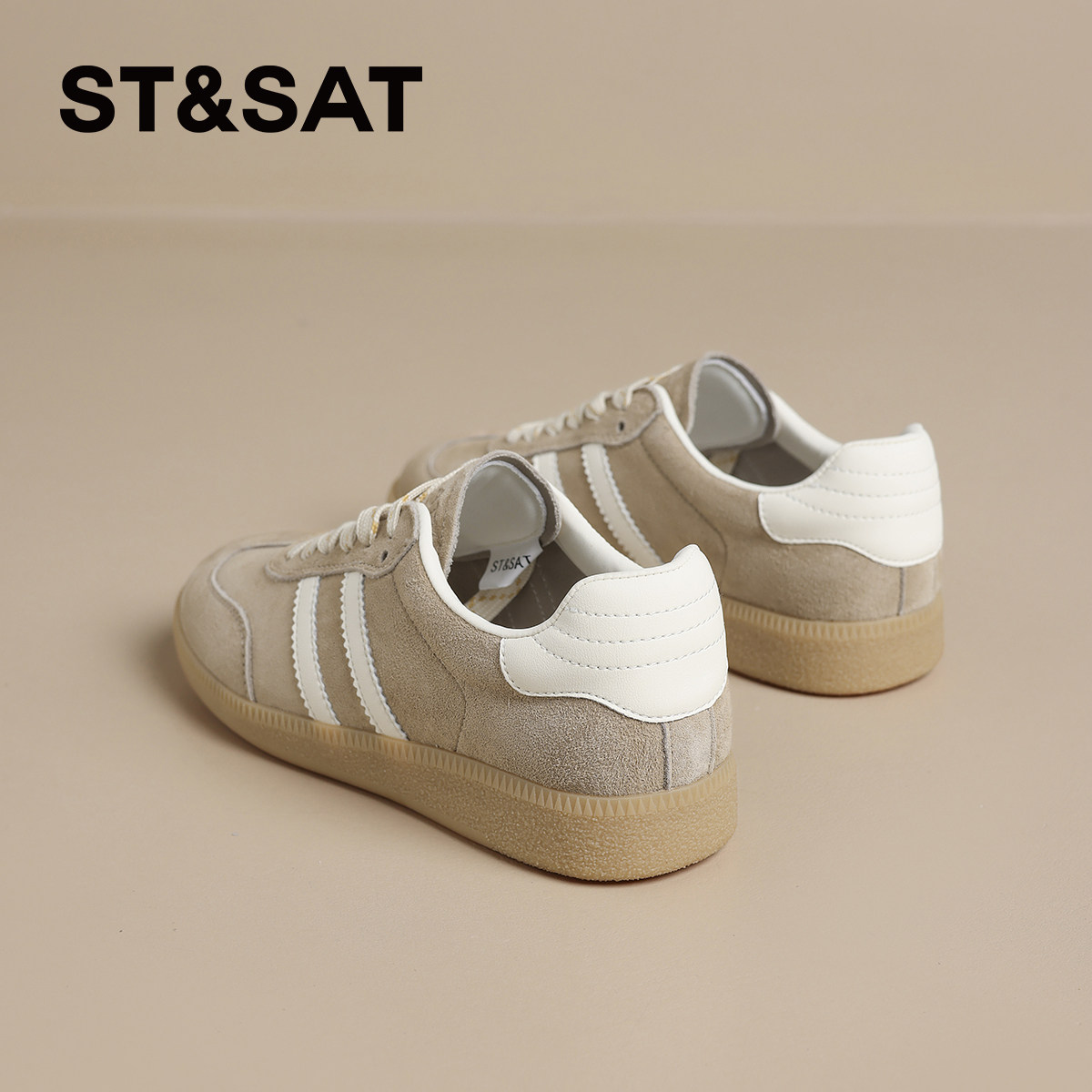 星期六德训鞋女2026新款春季百搭平底休闲鞋复古经典板鞋真皮轻便,女鞋,德训鞋,淘宝优惠券,粉丝福利购,淘宝优惠卷