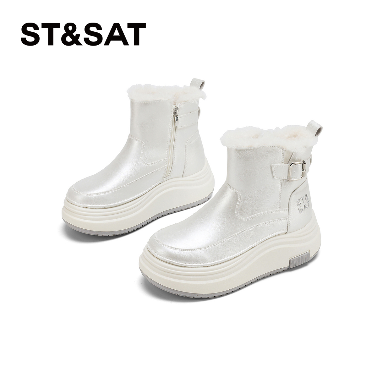 星期六冬季新款女士加绒加厚棉鞋