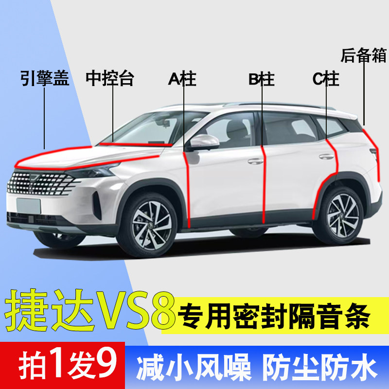 捷达VS8/VS7专用防尘水密封胶条
