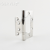 亮银色子母合页房门木门免槽合页铰链静音轴承合页