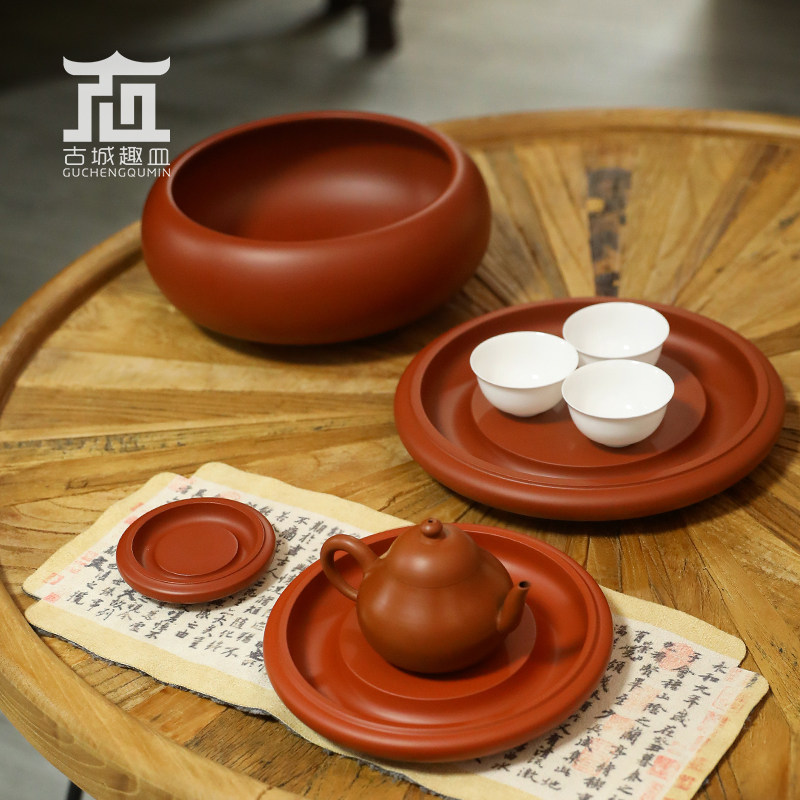 章林浩朱泥养壶隔热杯垫壶承茶建水盂茶盘功夫茶具全手工制