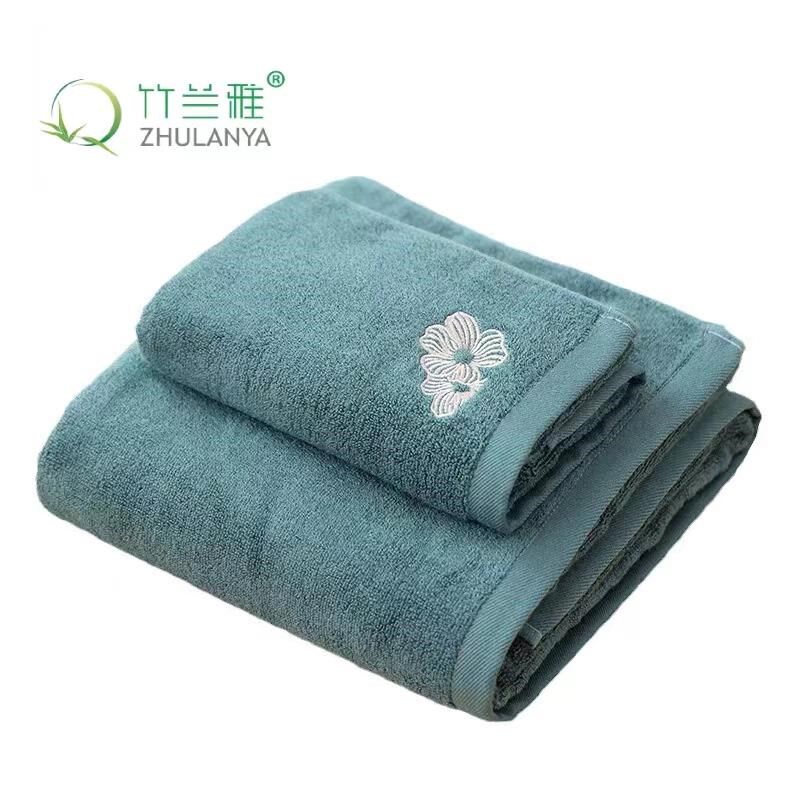 竹兰雅毛巾竹纤维刺绣毛巾柔软吸水柔软舒适掉毛