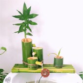 新款 饰竹子假山流水增 竹子流水器陶瓷鱼缸石槽鱼池装