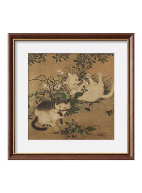 新古风客厅装饰画,挂画朱瞻基唐苑嬉春图书房壁画
