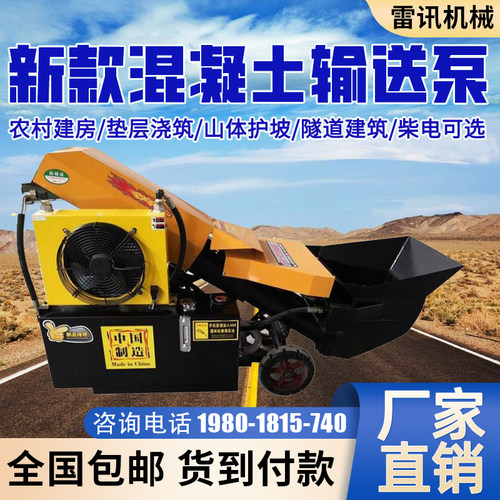 斜式小型输送泵二次结构浇筑泵大颗粒房梁浇地泵