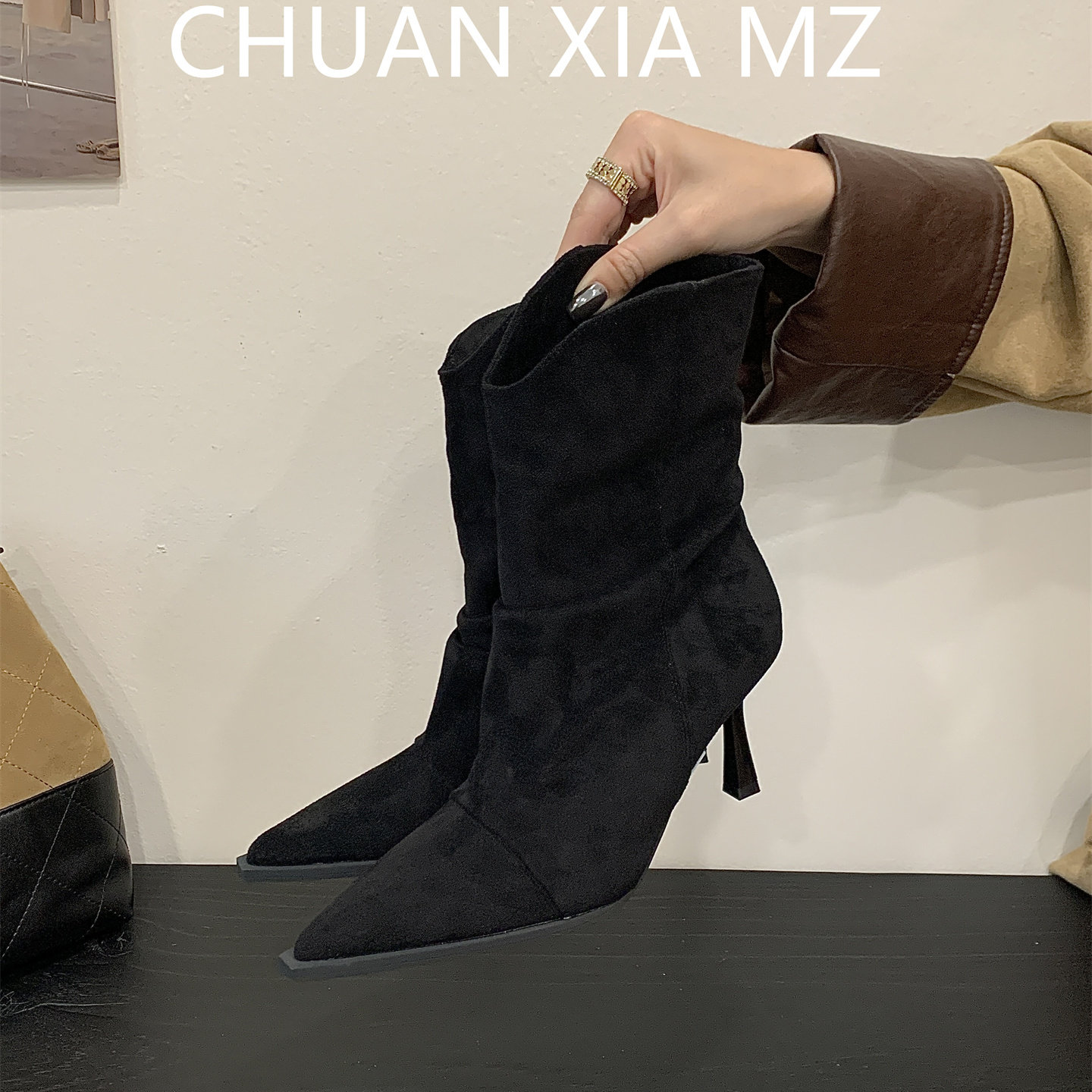 羊皮版~欧美超细纤维尖头