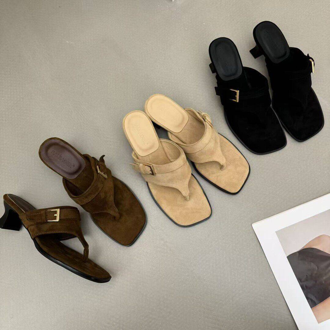 NAIJOER复古风方头夹趾