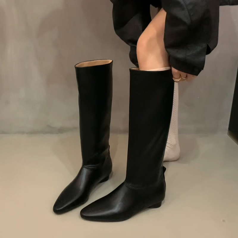 羊皮版~尖头粗跟直筒骑士