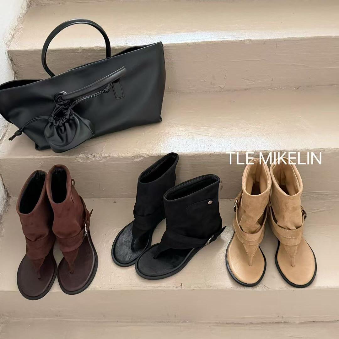 TLEMIKN韩版磨砂皮短筒