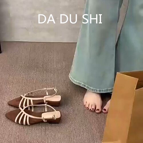 细跟高跟鞋尖头包头凉鞋