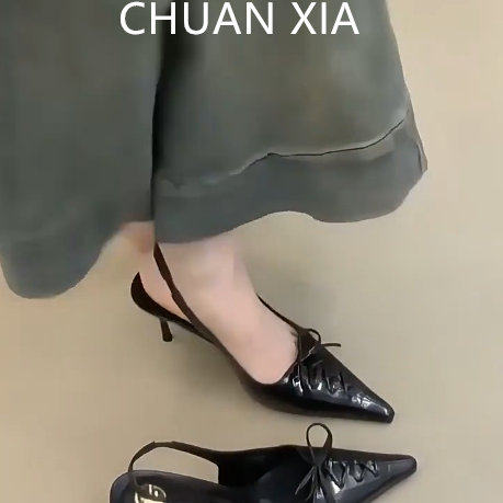 羊皮版！复古真皮包头凉鞋女韩系辣妹尖头高跟鞋小众设计细跟单鞋,女鞋,浅口单鞋,淘宝优惠券,粉丝福利购,淘宝优惠卷