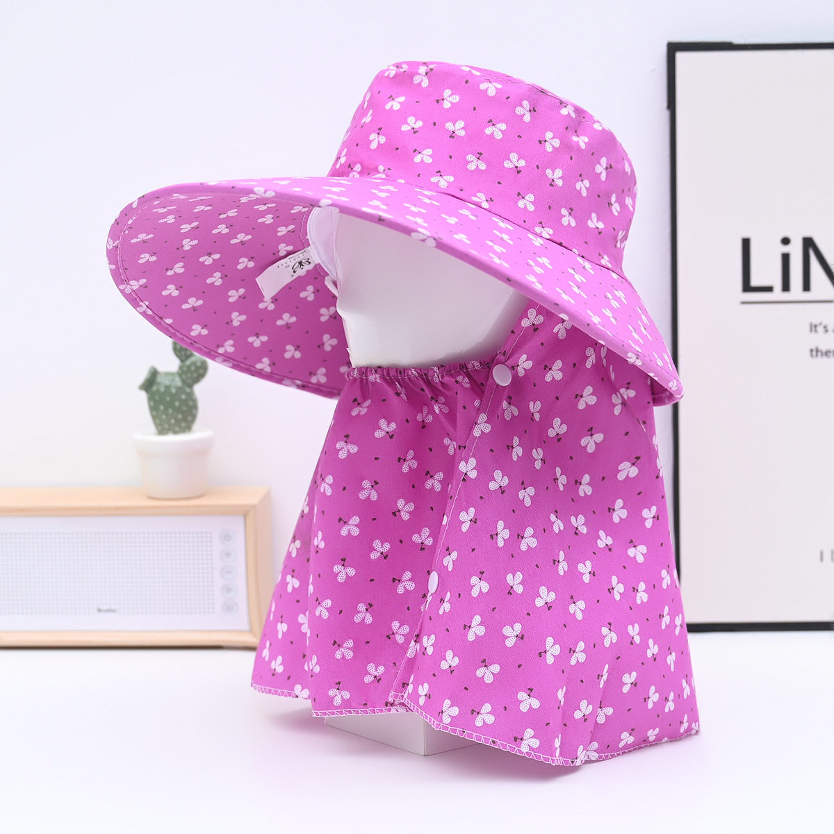 帽子女遮阳帽夏季新款防晒遮脸大帽檐防晒帽农活采茶披肩帽太阳帽