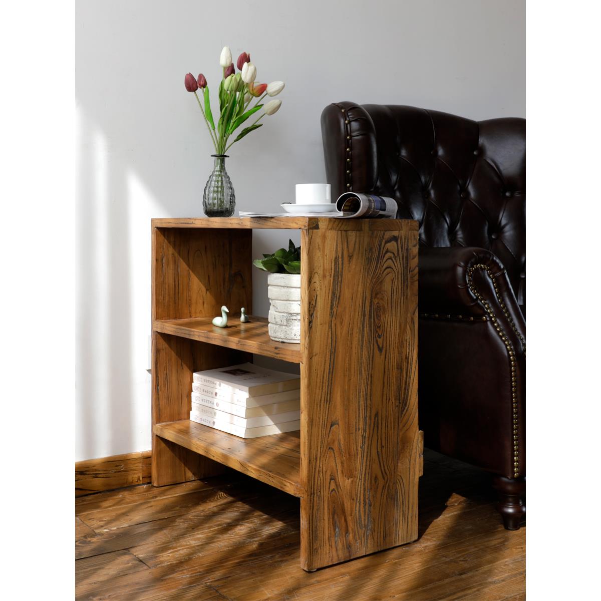 沙发边几角几全实木原木老榆木简约现代中式客厅小茶几花架床头柜