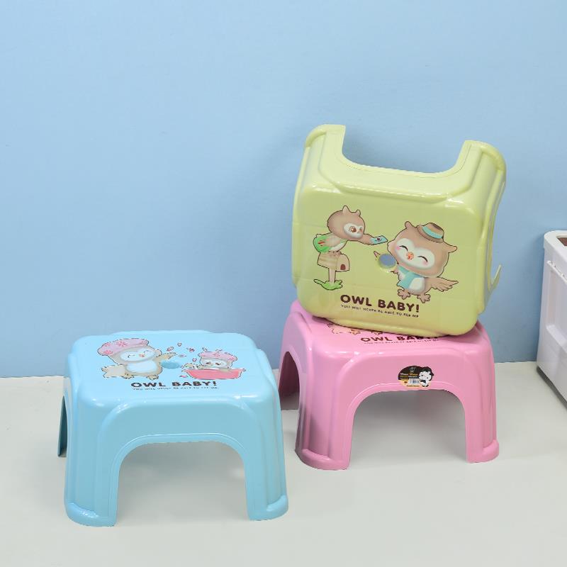 印花塑料凳子加厚家用换鞋凳儿童小方凳办公椅型客厅矮凳茶几椅子