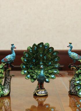 创意小礼物家居饰品泰国工艺礼品摆饰小孔雀开屏摆件客厅酒柜装饰