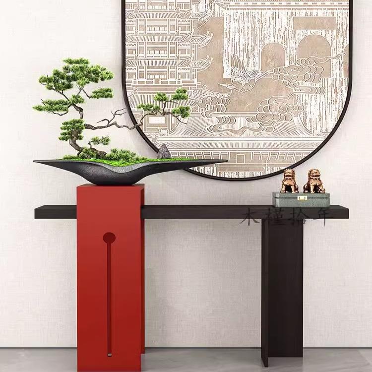 新中式艺术玄关古典风端予岑实木过道玄关台装饰桌简约靠墙装饰柜