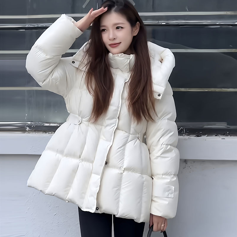 在逃公主 冬季新款短款收腰韩版修身显瘦连帽羽绒棉服女棉衣外套