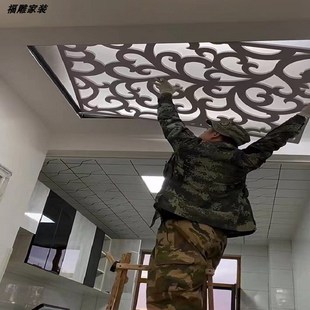 饰线 镂空吊顶格中医过道棚顶通万字回纹装