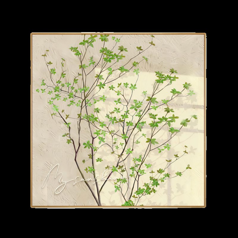 北欧入户玄关装饰画小清新抽象正方形挂画肌M理感客厅沙发背景墙图片