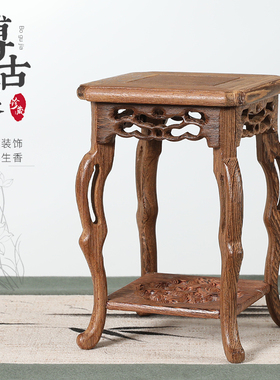 鸡翅木博古架小型紫砂壶茶具实木多宝格茶杯展示架