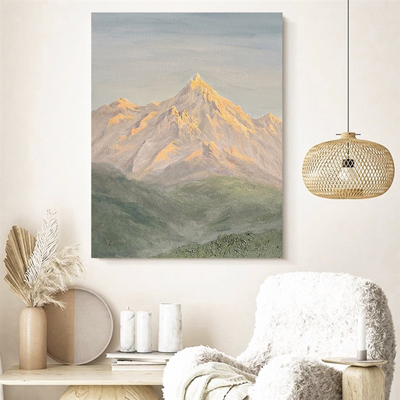 日照金山级质感风景油画饰画客厅玄挂画现墙壁画