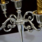 烛光晚餐镀银五头烛台欧式 饰用品 蜡烛台浪漫婚庆家居酒店装