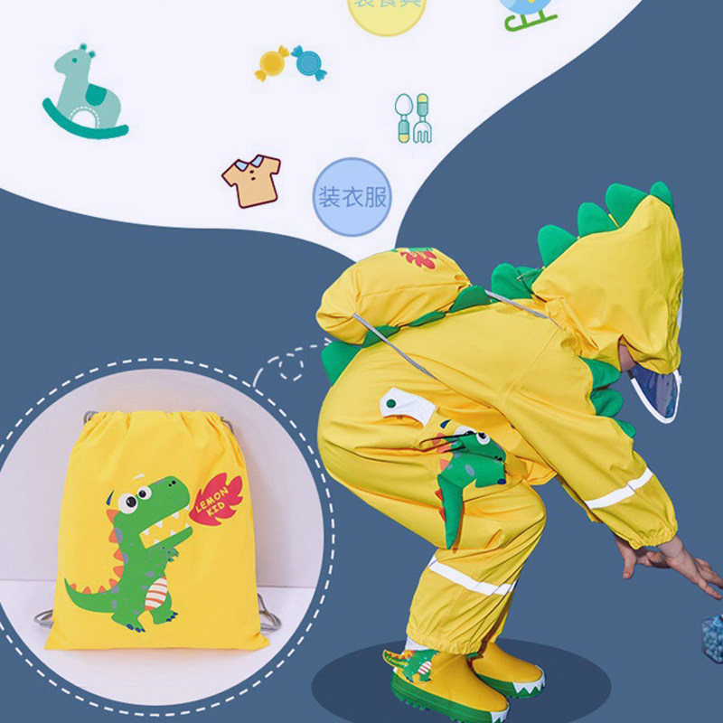 儿童连体雨衣裤女童男童幼儿园防水全身帽檐宝宝雨披