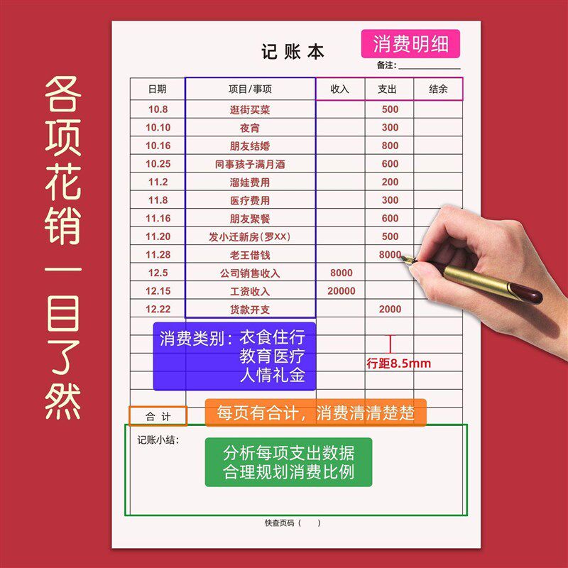 记账本年新款每日做生意商用记账本家庭日常收入支出记录表单