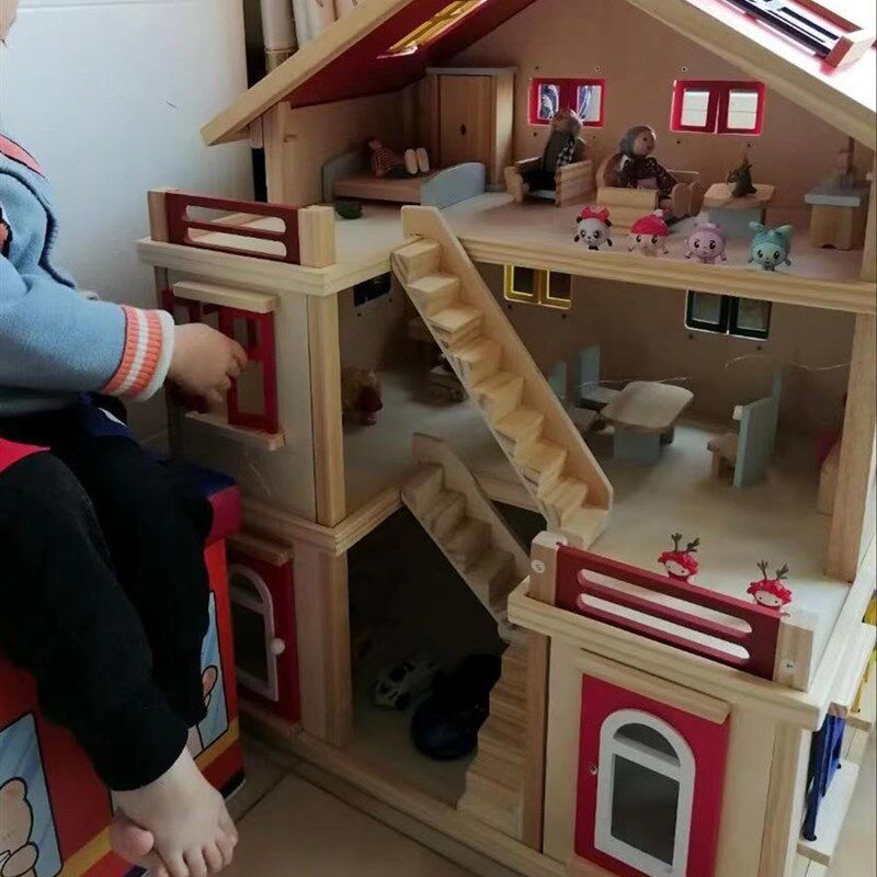 儿童益智房子小屋实木过家家公别墅房子屋