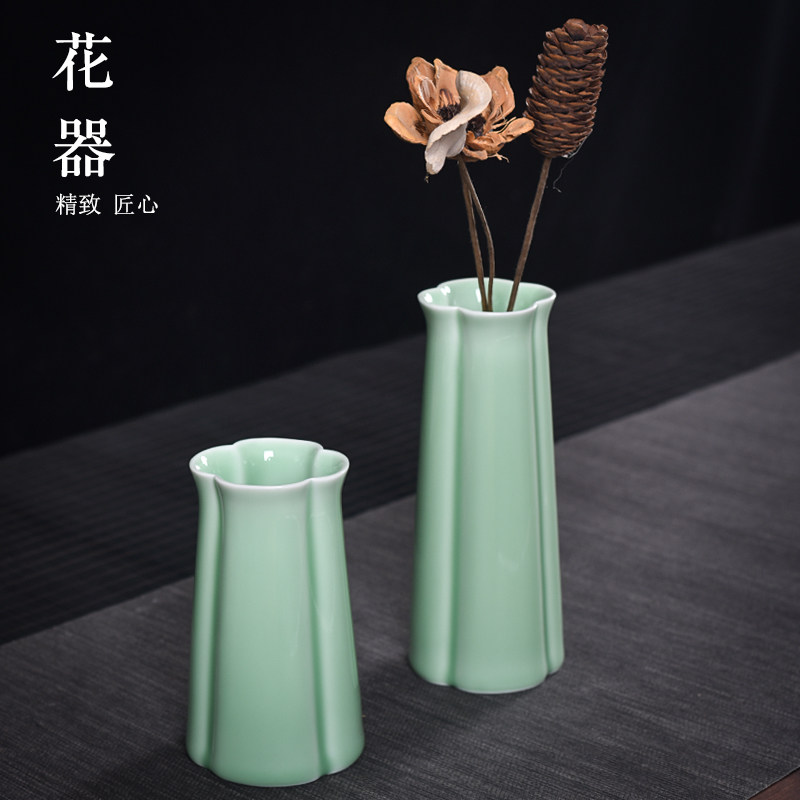 水培青瓷瓶陶小瓶家居客厅电视柜插装饰品工艺