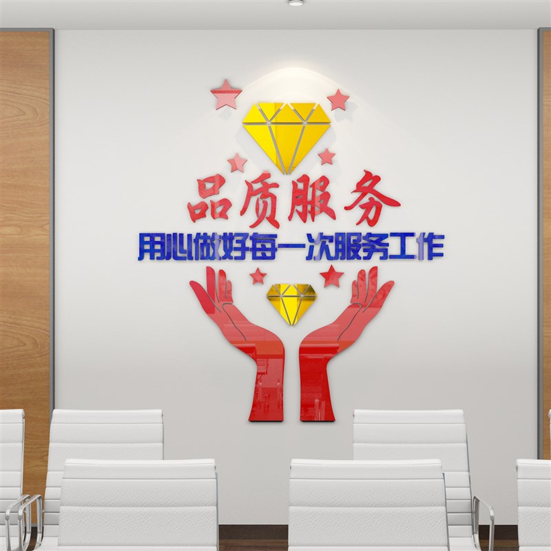 汽车店销售房产中介员工团队励志墙纸办公室装饰展厅布置