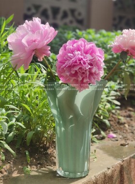 奶橙色珠光小巧自由白菜造型手工瓶水养插器家居装饰