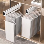 夹抽拉鹅型裤 顶装 抽架裤 架伸缩滑轨道内置挂衣杆裤 架子 裤