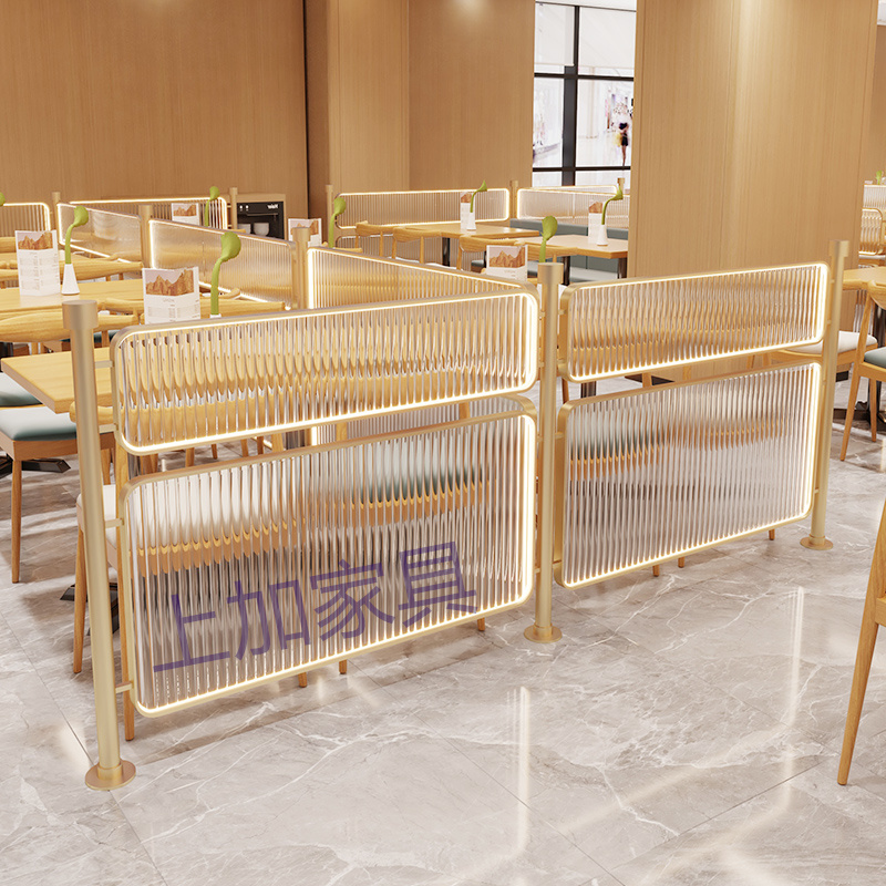 餐厅玻璃隔断屏风火锅烧烤酒店卡座过道栅栏挡板办公室半墙围护栏