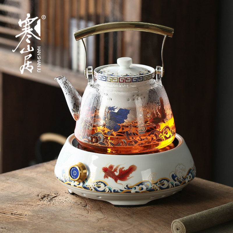 寒山居电陶炉煮茶壶提梁壶电热烧水器快烧茶炉