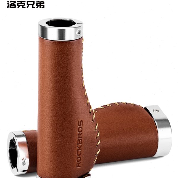 洛克兄弟牛皮自行车把套复古山地旅行折叠车握把副把单车骑行配件
