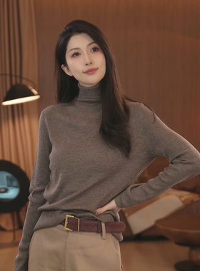 首秀「VITALITY COCO」天鹅颈12微米精仿羊毛高织堆堆领毛衣-2739