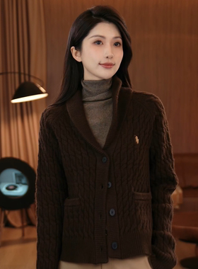 首秀VITALITY COCO中古紫标25年山羊毛绒开衫休闲翻领毛衣2741