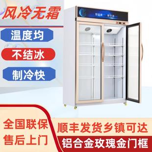 立式 保鲜柜 双门铜管商用饮料冷饮蔬菜水果柜冰柜 展示柜 冷藏柜