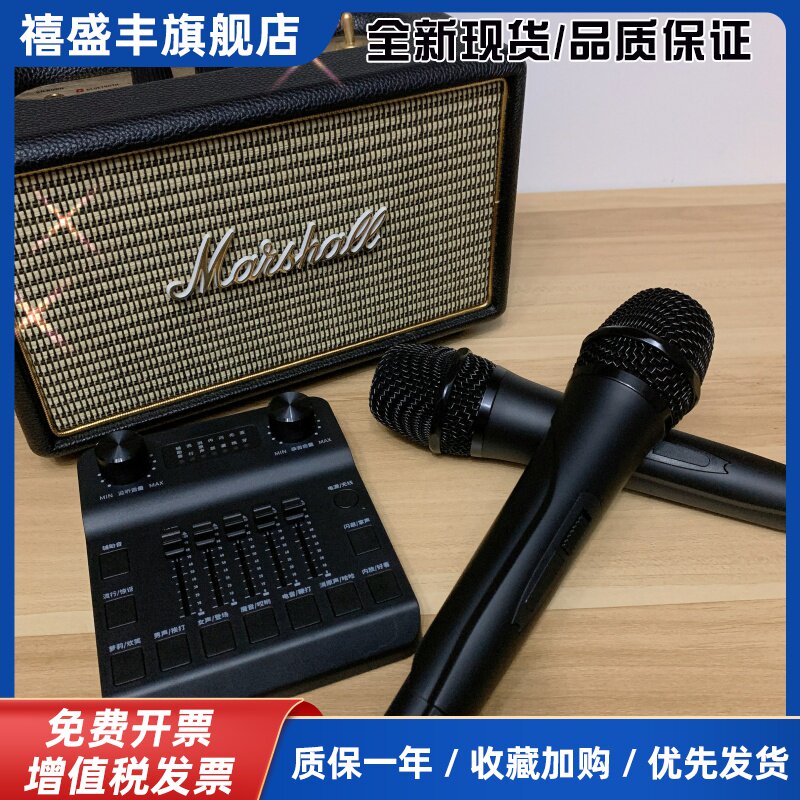 乐醉人适配马歇尔音响无线话筒麦克风K歌唱歌讲话扩音声卡混音器