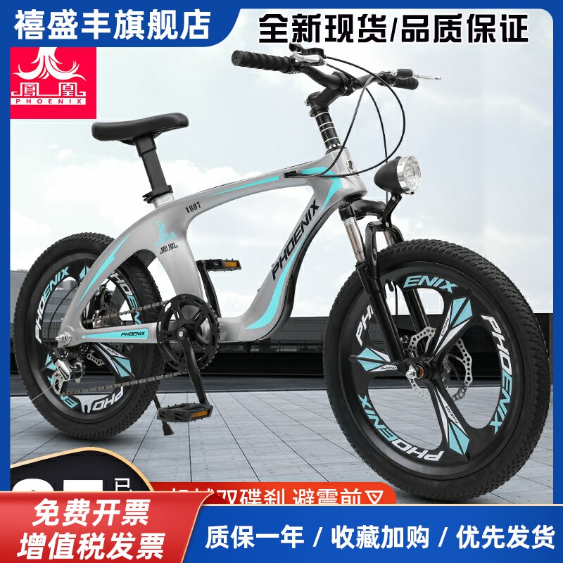 凤凰牌镁合金儿童变速自行车男女孩8-10-14岁18/22寸中大童山地车