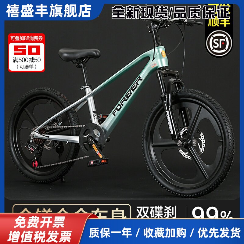 永久超轻镁合金儿童款自行车6到12岁10-15岁男女孩学生变速山地车