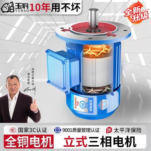 全铜立式电机380v三相2/4/6极马达卧式变频YE3国标三相异步电动机