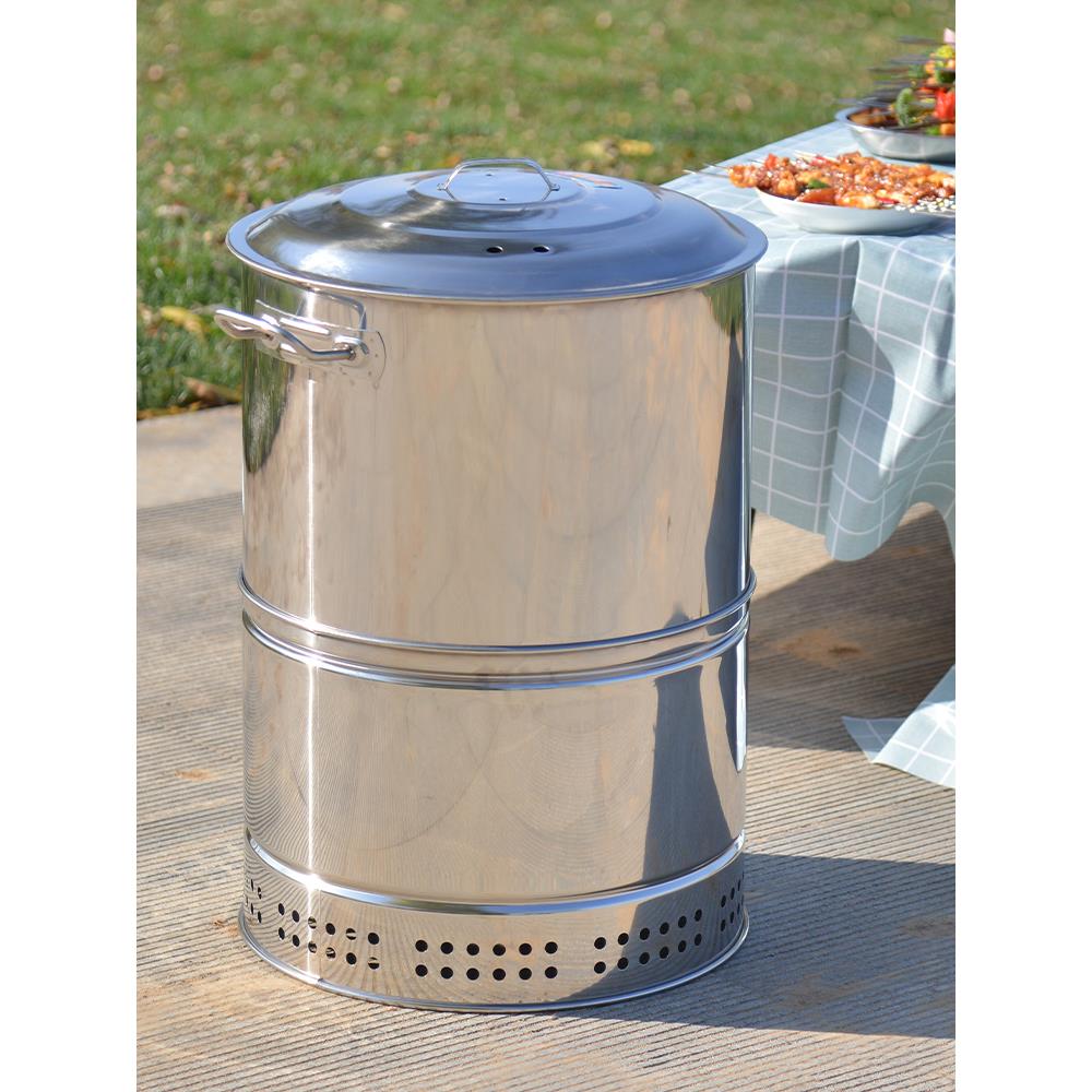 吊炉烧烤炉家用不锈钢烧烤架桶户外烤串羊排木炭室内无烟商用烤鸡