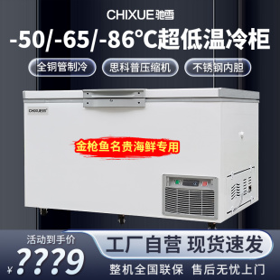 冷柜 驰雪超低温冰箱零下80度渔船海鲜急冻柜负60度家用大容量卧式