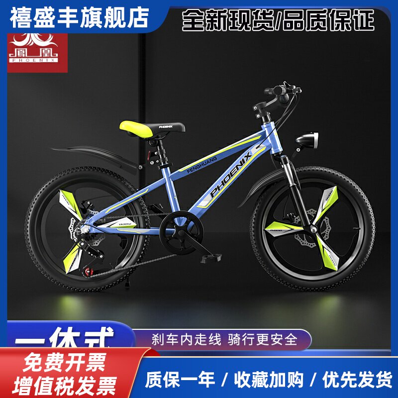 凤凰儿童自行车6-12岁男女孩小学生车18-22寸铝合金变速山地童车